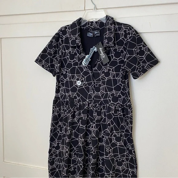 NWT Disney Mickey Mouse Spiderweb Halloween Dress Medium - Picture 3 of 6